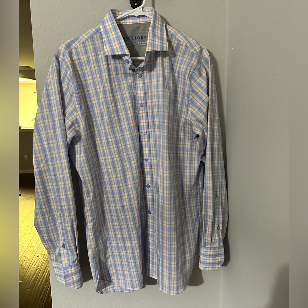 Twillory 16.5 34-35 Performance Tailored Fit Dress Shirt (Plaid)